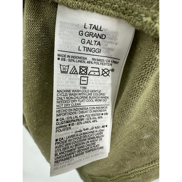 Old Navy Tee Womens Olive Green Flutter Sleeve Linen Blend Casual Scoop Neck NWT - Picture 7 of 7